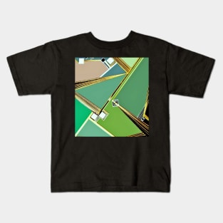 GREEN ART DECO GEOMETRIC MOD DESIGN Kids T-Shirt